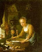 Gerrit Dou Girl Chopping Onions Spain oil painting artist